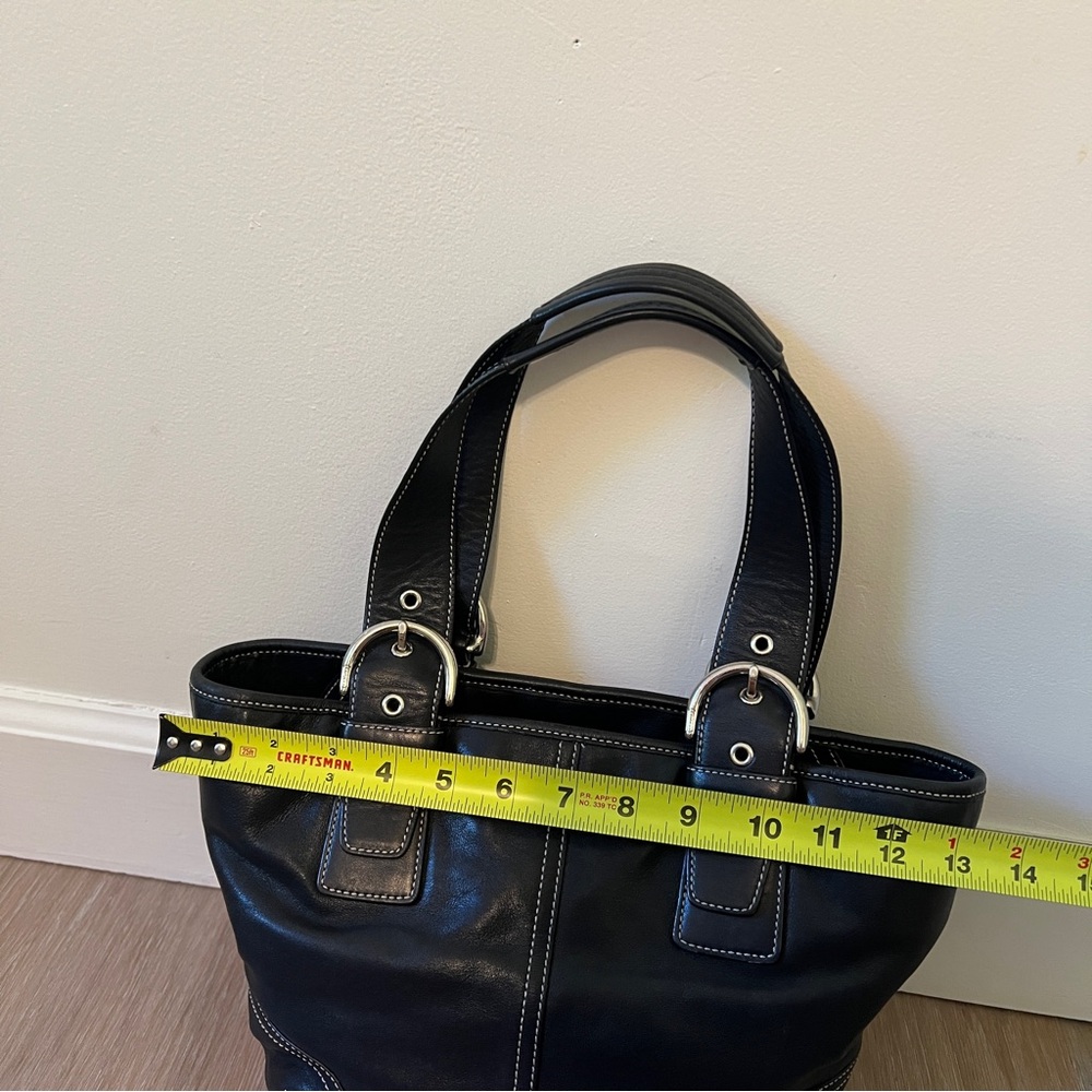 Coach Soho Black Leather Satchel Bag No. 9544 Y2K Vintage Silver Hardware - Picture 8 of 11